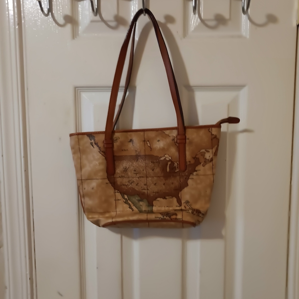 Alviero Martini 1A Classe GEO MAP Print Purse